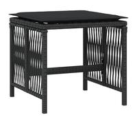 vidaXL Lot de 4 Tabourets de Jardin avec Coussins, Chaises de Patio, Sièges de Terrasse, Meubles d'Extérieur Arrière-Cour, Noir Résine Tressée