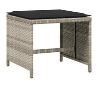 vidaXL Lot de 4 Tabourets de Jardin avec Coussins, Chaises de Patio, Sièges de Terrasse, Meubles d'Extérieur Arrière-Cour, Gris Clair Résine Tressée