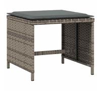 vidaXL Lot de 4 tabourets de jardin avec coussins en rotin 41x41x36 cm Gris