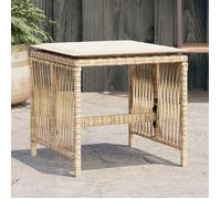 vidaXL Tabourets de jardin 365059 - Lot de 4 avec coussins beige 41x41x36 cm rotin multicolore
