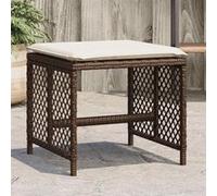 vidaXL Lot de 4 Tabourets de Jardin avec Coussins, Sièges avec Housse, Meubles de Patio Balcon Terrasse Extérieur, Marron 365051 Marron G