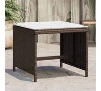 vidaXL Lot de 4 Tabourets de Jardin avec Coussins, Sièges avec Housse, Meubles de Patio Balcon Terrasse Extérieur, Marron 365044 Marron G
