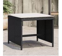 vidaXL Lot de 4 tabourets de jardin 4007483 – avec coussins, rotin noir