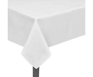 vidaXL Lot de 5 Nappes de Table Blanc 100x100 cm pour réceptions Mariages soirée