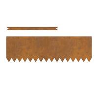 vidaXL Lot de 50 bordures de jardin en acier résistant aux intempéries - Bord en zigzag durable pour une utilisation en extérieur - Clôture en métal rustique idéale pour la définition de parterres de