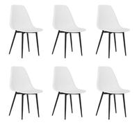 vidaXL Lot de 6 Chaises à Manger, Sièges à Dîner, Chaises de Repas, Meubles de de Salle à Manger Cuisine Maison Intérieur, Blanc PP