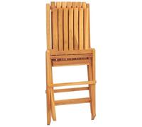 Lot de 6 Chaises de Jardin Pliantes, Sièges de Terrasse, Chaises de Balcon, Meubles de Patio Pique-nique Extérieur, Bois Massif Teck