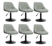 vidaXL Chaises pivotantes Lot de 6 – Velours gris clair – Salle à manger