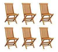 vidaXL Chaises pliables de jardin 3065527 – Lot de 6, Bois de teck solide