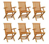vidaXL Lot de 6 Chaises Pliables de Jardin, Sièges de Terrasse, Chaises de Balcon, Meubles de Patio Extérieur, Bois de Teck 3065529