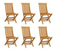 vidaXL Chaises pliables de jardin 3065527 – Lot de 6, Bois de teck solide