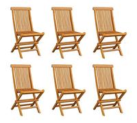 vidaXL Lot de 6 Chaises Pliables de Jardin, Sièges de Terrasse, Chaises de Balcon, Meubles de Patio Extérieur, Bois de Teck Solide