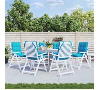 vidaXL Lot de 6 coussins de chaise dossier bas – galette imperméable anti-glissement, turquoise