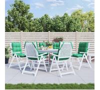 vidaXL Lot de 6 coussins de chaise à dossier bas 377688 – Galettes imperméables anti-glisse Vert