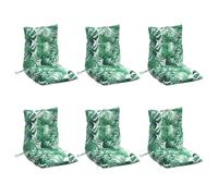 vidaXL Lot de 6 Coussins de Chaise à Dossier Bas, Galette de Siège Imperméable, Coussin d'Extérieur Anti-glissement Jardin 377709