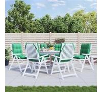 vidaXL Lot de 6 Coussins de Chaise à Dossier Bas, Galette de Siège Imperméable, Coussin d'Extérieur Anti-Glissement Jardin Terrasse, Vert Tissu Oxford