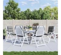 vidaXL Coussins de chaise à dossier bas Lot de 6 Galette imperméable anti‑glisse tissu Oxford Gris