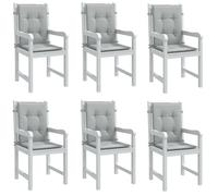 vidaXL Coussins de chaise Lot de 6 – Dossier bas pour balcon, patio et jardin (4002447)