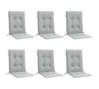 Vidaxl Lot De 6 Coussins De Chaise À Dossier Bas, Oreillers De Balcon, Coussins De Sièges Patio Jardin Terrasse Extérieur, 4002447 Multicolore