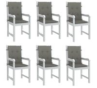 vidaXL Lot de 6 coussins de chaise à dossier bas 4002450 – Gris foncé mélangé