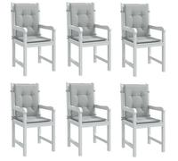Vidaxl Lot De 6 Coussins De Chaise À Dossier Bas, Oreillers De Balcon, Coussins De Sièges Patio Jardin Terrasse Extérieur, 4002447 Multicolore