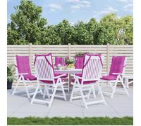 vidaXL Coussins de chaise Lot de 6 – Dossier haut, imperméable, anti-glissement – Rose