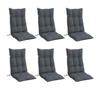 Vidaxl Coussins De Chaise À Dossier Haut Lot De 6 Anthracite
