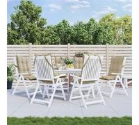 vidaXL Coussins de chaise à dossier haut – Lot de 6 beige en tissu Oxford