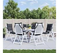 vidaXL Lot de 6 Coussins de Chaise à Dossier Haut, Galette de Siège Imperméable, Coussin d'Extérieur Anti-glissement Jardin 377604 Or G