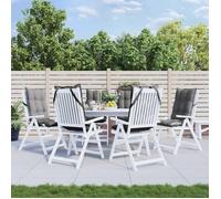 vidaXL Lot de 6 coussins chaise dossier haut – Galette siège imperméable, anti-glisse, gris Oxford