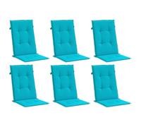 vidaXL Coussins de chaise de jardin à dossier haut – Lot de 4, noir, tissu