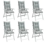 vidaXL Lot de 6 Coussins de Chaise à Dossier Haut, Oreillers de Balcon, Coussins de Sièges Patio Jardin Terrasse Extérieur, 4002348 Gris G