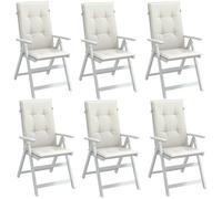 Vidaxl Coussins De Chaise À Dossier Haut Lot De 6 Crème Mélangé Tissu