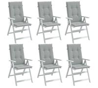 vidaXL Lot de 6 Coussins de Chaise à Dossier Haut, Oreillers de Balcon, Coussins de Sièges Patio Jardin Terrasse Extérieur, 4002414