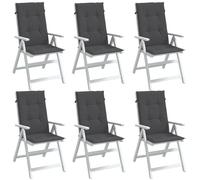 Lot de 6 Coussins de Chaise à Dossier Haut, Oreillers de Balcon, Coussins de Sièges Patio Jardin Terrasse Extérieur, 4002411
