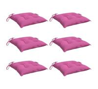 Lot de 6 Coussins de Chaise, Coussins de Siège de Patio, Coussins de Canapé de Jardin, Coussins d'Assise Extérieur, Rose 50x50x7 cm Tissu Oxford