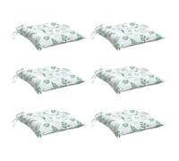 Coussins De Chaise 6 Pcs À Motif De Feuilles 50x50x7 Cm Tissu Vidaxl Vidaxl
