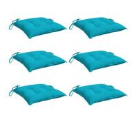 vidaXL Lot de 6 Coussins de Chaise, Coussins de Siège de Patio, Coussins de Canapé de Jardin, Coussins d'Assise Extérieur, Turquoise 50x50x7 cm Tissu Oxford