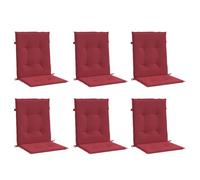 Vidaxl Coussins De Chaise De Jardin 6 Pcs Rouge Bordeaux 100x50x3 Cm
