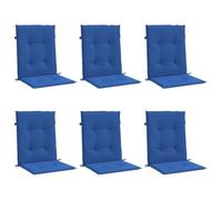 vidaXL Lot de 6 Coussins de Chaise de Jardin à Dossier Bas, Coussins de Siège de Patio, Coussins de Canapé de Jardin, Coussins d'Assise Extérieur, Bleu Royal