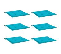 vidaXL Lot de 6 coussins de chaise de jardin 361031 – Galettes antidérapantes Turquoise 40x40x4 cm