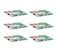 vidaXL Lot de 6 Coussins de Chaise de Jardin, Galettes de Siège Antidérapantes, Décoration Terrasse Patio Extérieur, Multicolore 40x40x4 cm