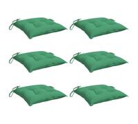 vidaXL Lot de 6 coussins de chaise 40x40x7 cm Imperméable Tissu Oxford Vert
