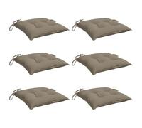 vidaXL Lot de 6 Coussins de Palette, Galette de Siège Imperméable, Coussin de Jardin, Décoration d'Extérieur Terrasse, Taupe 50x50x7 cm Tissu Oxford