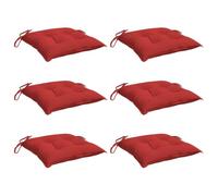 vidaXL Lot de 6 Coussins de Palette, Galette de Siège Imperméable, Coussin de Jardin, Décoration d'Extérieur Terrasse, Rouge 50x50x7 cm Tissu Oxford