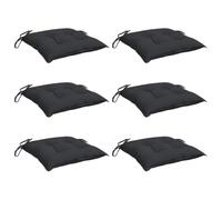 vidaXL Lot de 6 Coussins de Palette, Galette de Siège Imperméable, Coussin de Jardin, Décoration d'Extérieur Terrasse, Noir 50x50x7 cm Tissu Oxford