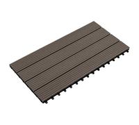 vidaXL Lot de 6 dalles de terrasse WPC - Marron foncé - 60 x 30 cm - Surface rectangulaire moderne - Carreaux WPC durables - Pour l'intérieur et l'extérieur - Montage facile pour terrasse de jardin