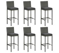 vidaXL Lot de 6 Tabourets de Bar avec Coussins, Repose-pieds de Pub, Chaises de Bistrot, Meubles de Salon Salle de Séjour, 362579