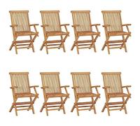Vidaxl Chaises De Jardin Lot De 8 Bois De Teck Massif