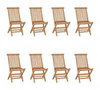 vidaXL Lot de 8 Chaises Pliables de Jardin, Sièges de Terrasse, Chaises de Balcon, Meubles de Patio Extérieur, Bois de Teck Solide